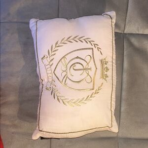 Embroidered blush pink and Gold decorative Pillow